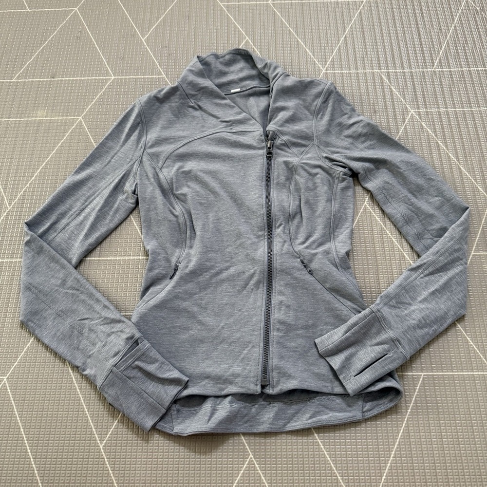 Lululemon Precision Jacket Womens Size 4 Gray Full Zip Long‎ Sleeve LW4IF2S